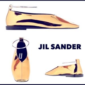 Jil Sander metallic flats
